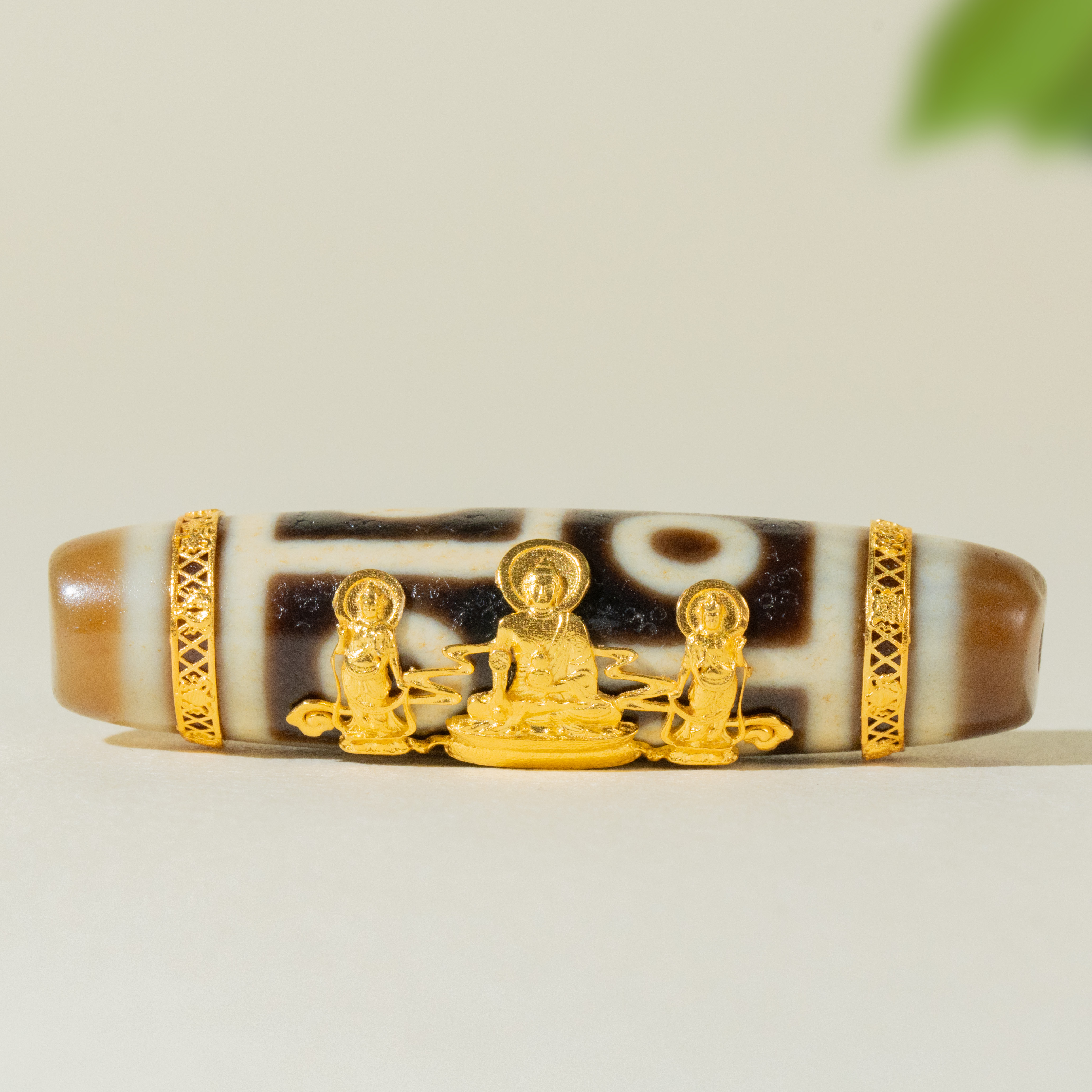 （灵魅）18K金折线六眼东方三圣精工设计款吊坠