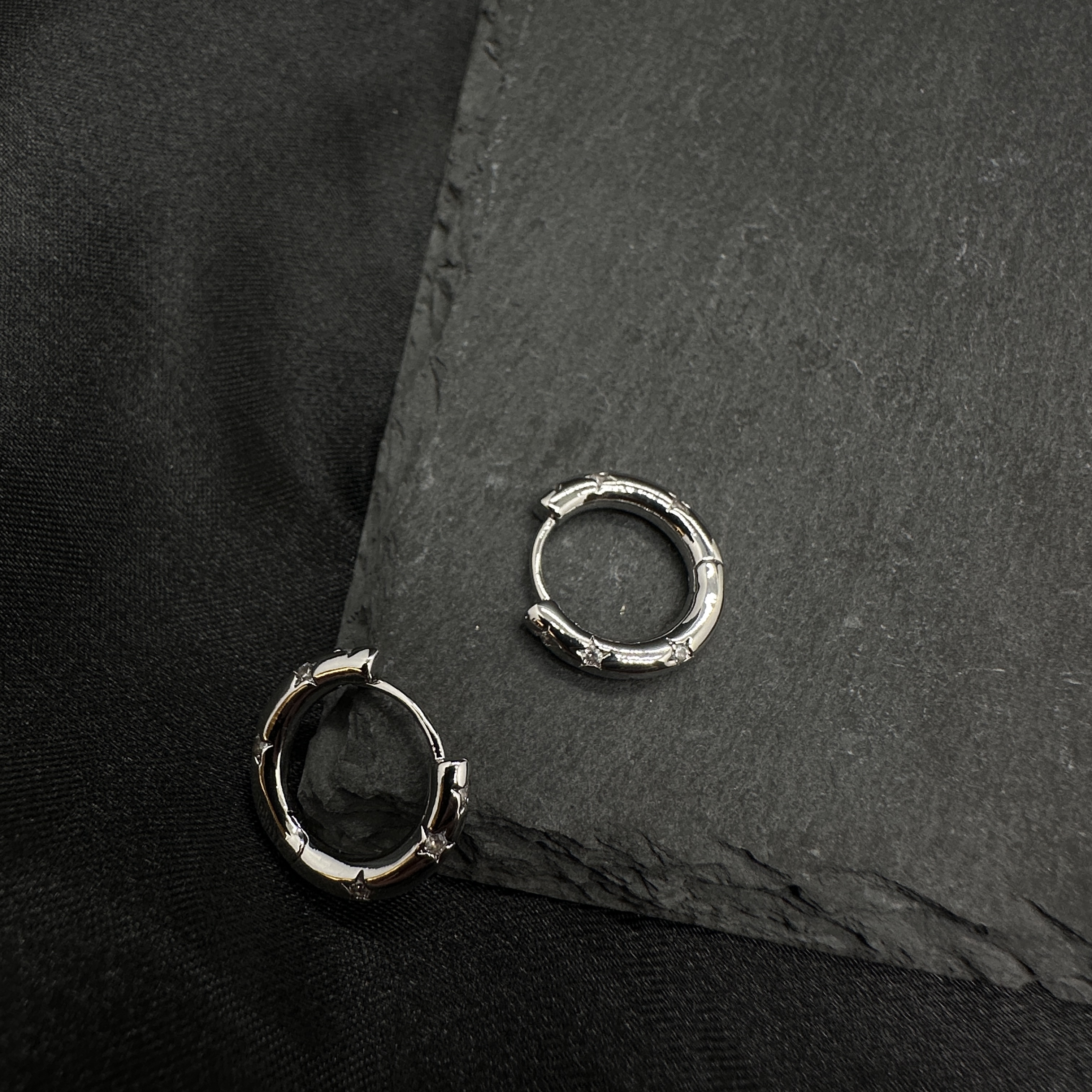 钛钢锆石耳饰 0716 Acc-841 时尚潮流百搭个性星星耳圈