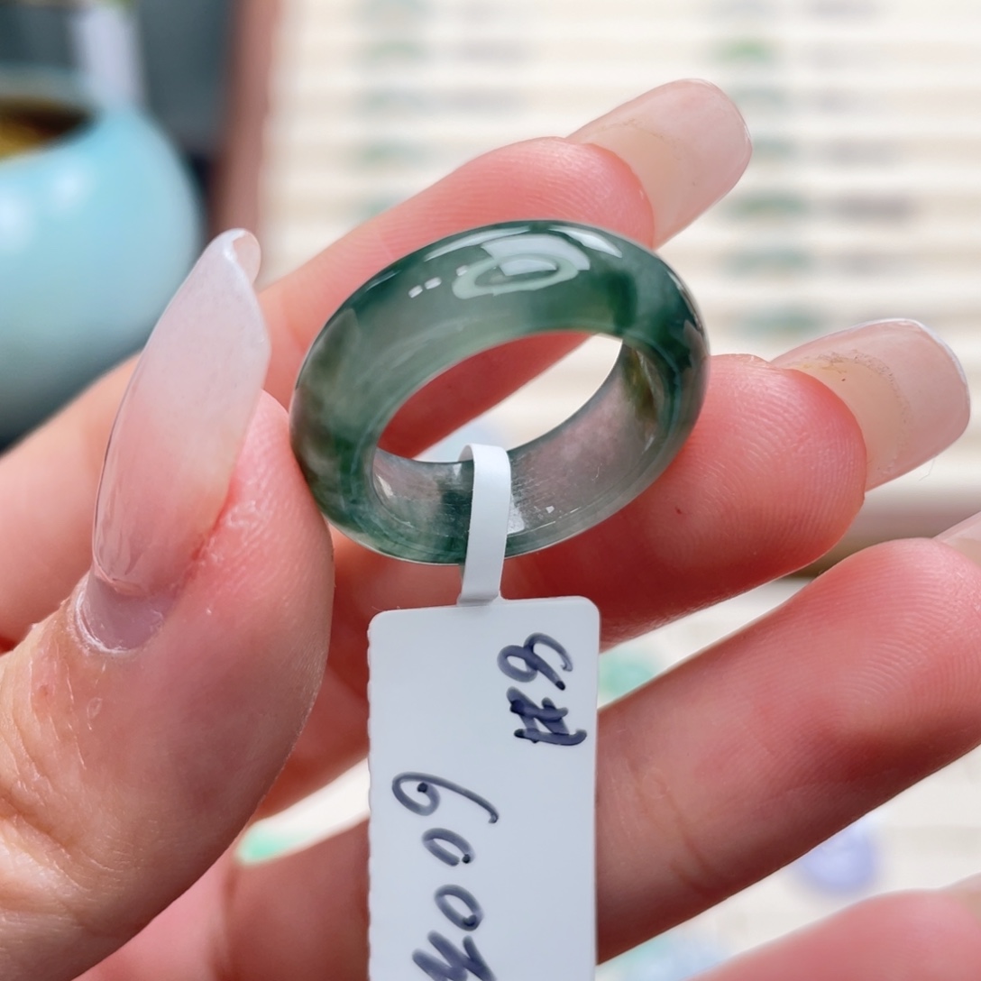 翡翠未镶嵌戒圈a13港圈8冰飘花