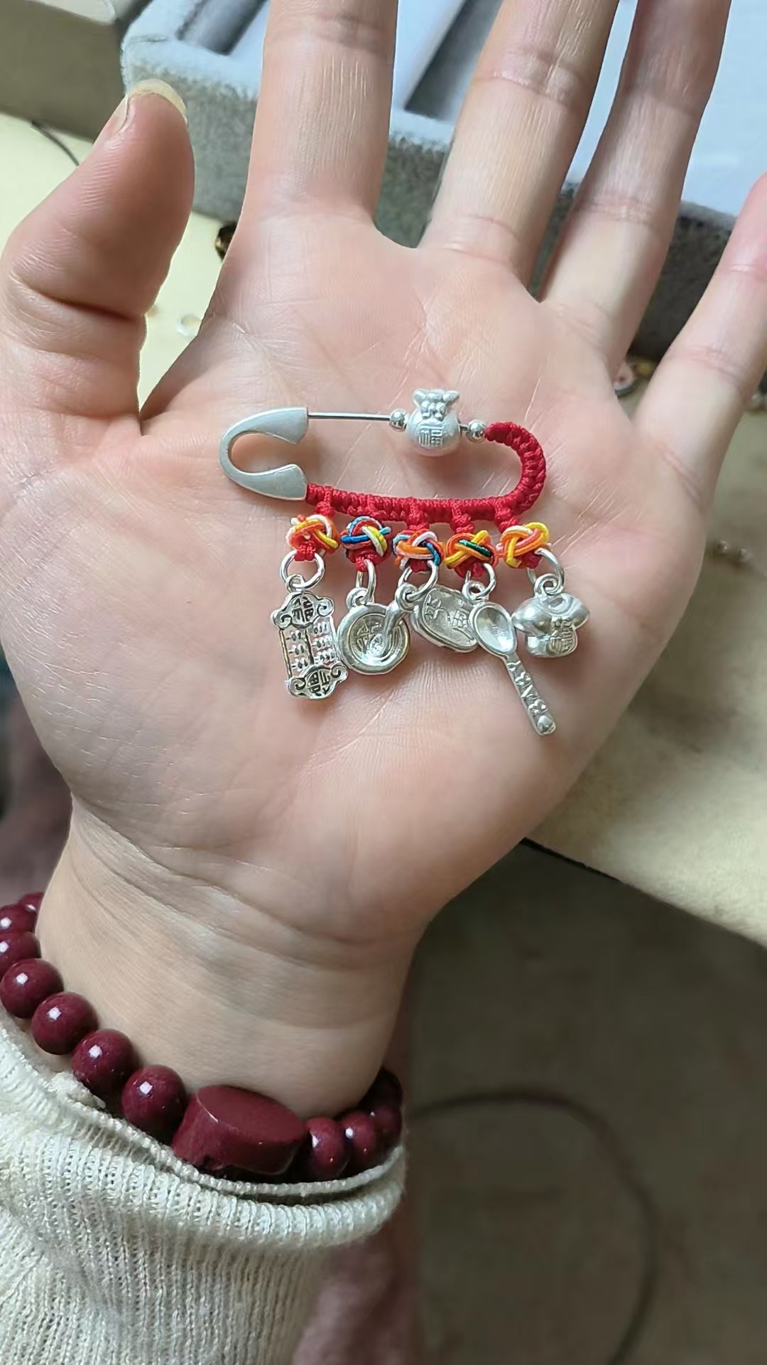 足银银制品 手工编绳 DIY压惊别针（挂件） 合集图