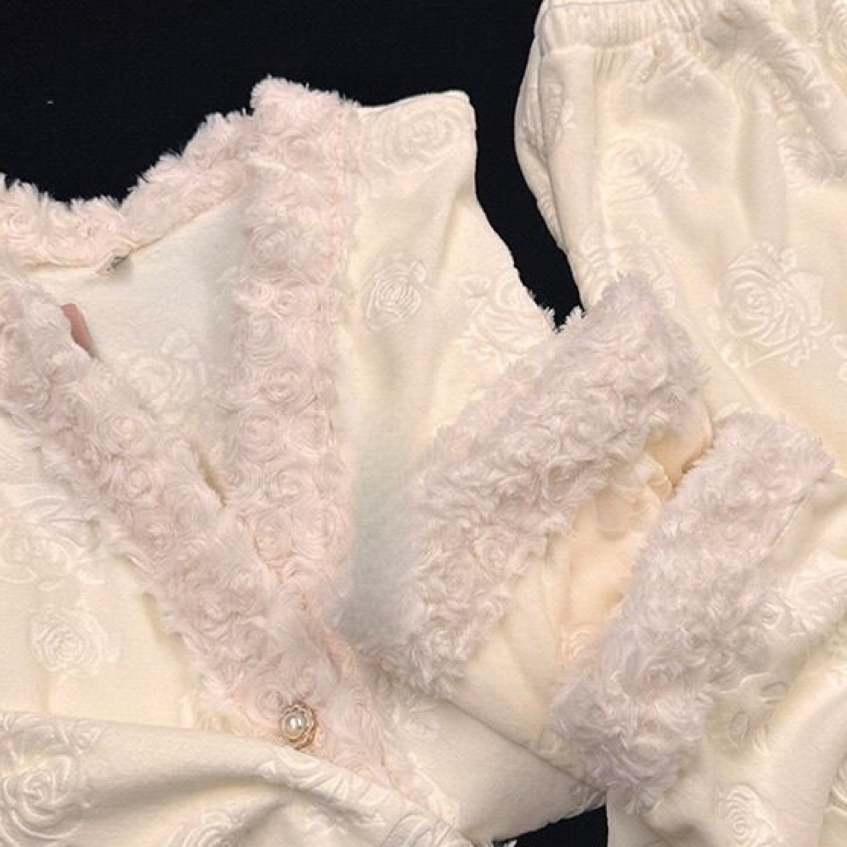 直播间过款专用，纯欲高级感压花家居服套装