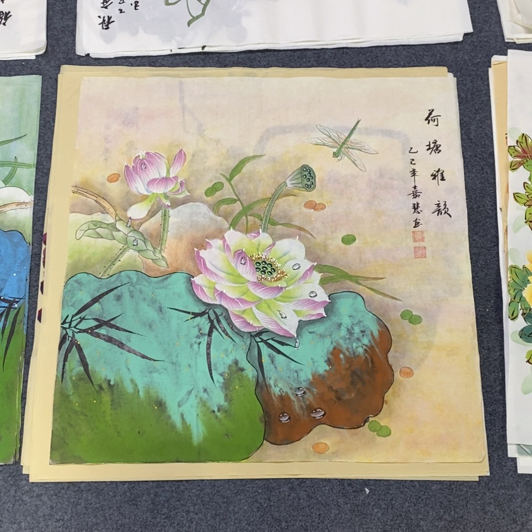 国画65✖️65精品工笔泼彩画