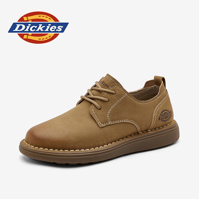 Dickies复古男士商务老钱风轻便低帮鞋秋季圆头休闲皮鞋时尚皮鞋