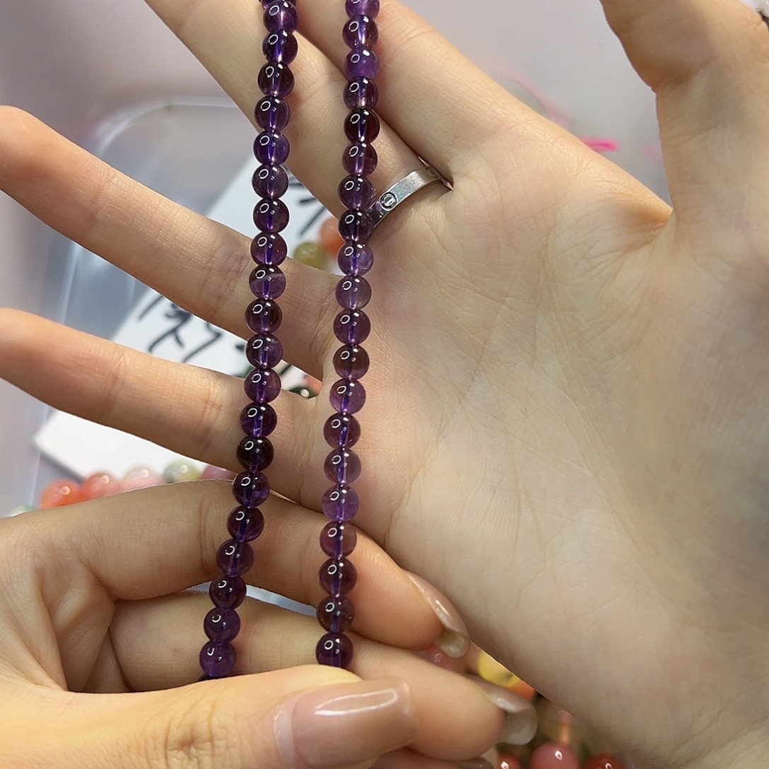 玛瑙/玉髓合金珠宝半成品透紫卡5➕一条