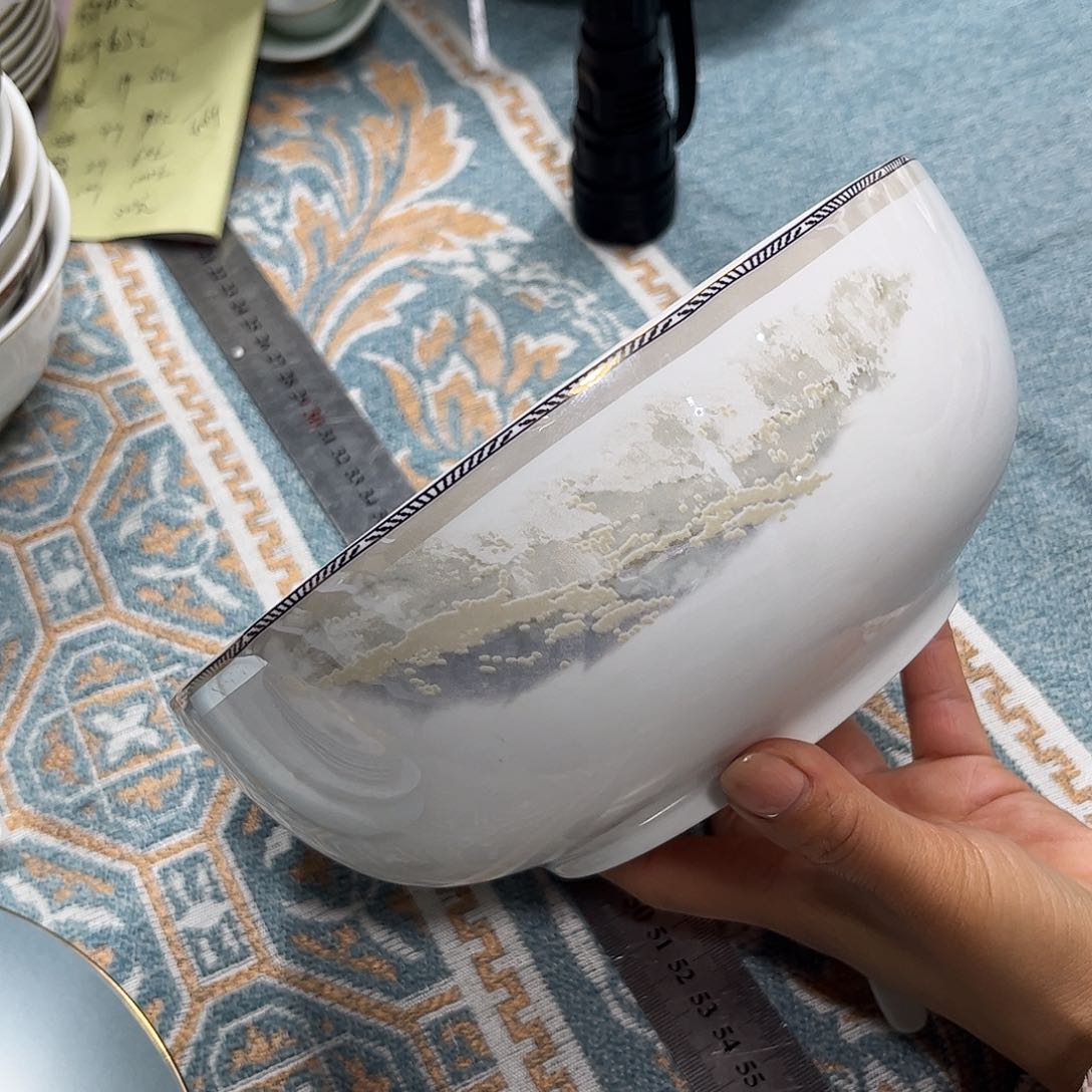 瓷片海岸八寸汤碗二个微瑕