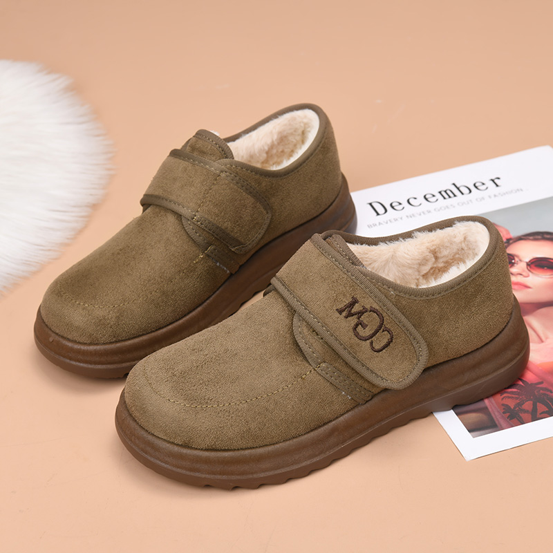 2025新款秋冬女鞋子厚底勃肯雪地靴女加绒毛毛乐福鞋外穿保暖棉鞋