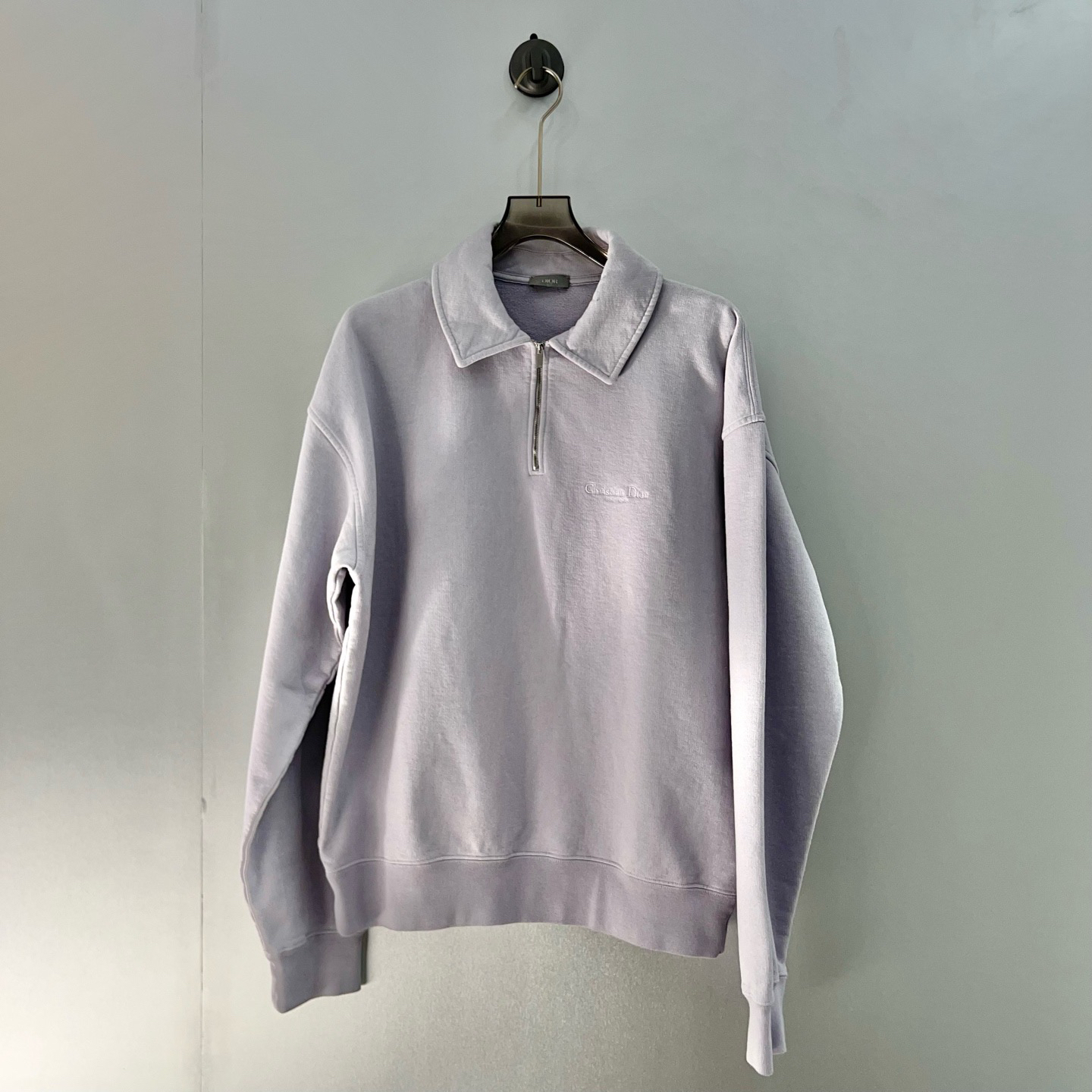 未使用 DIOR/迪奥 紫色小logo刺绣半拉链卫衣/L码（北京）