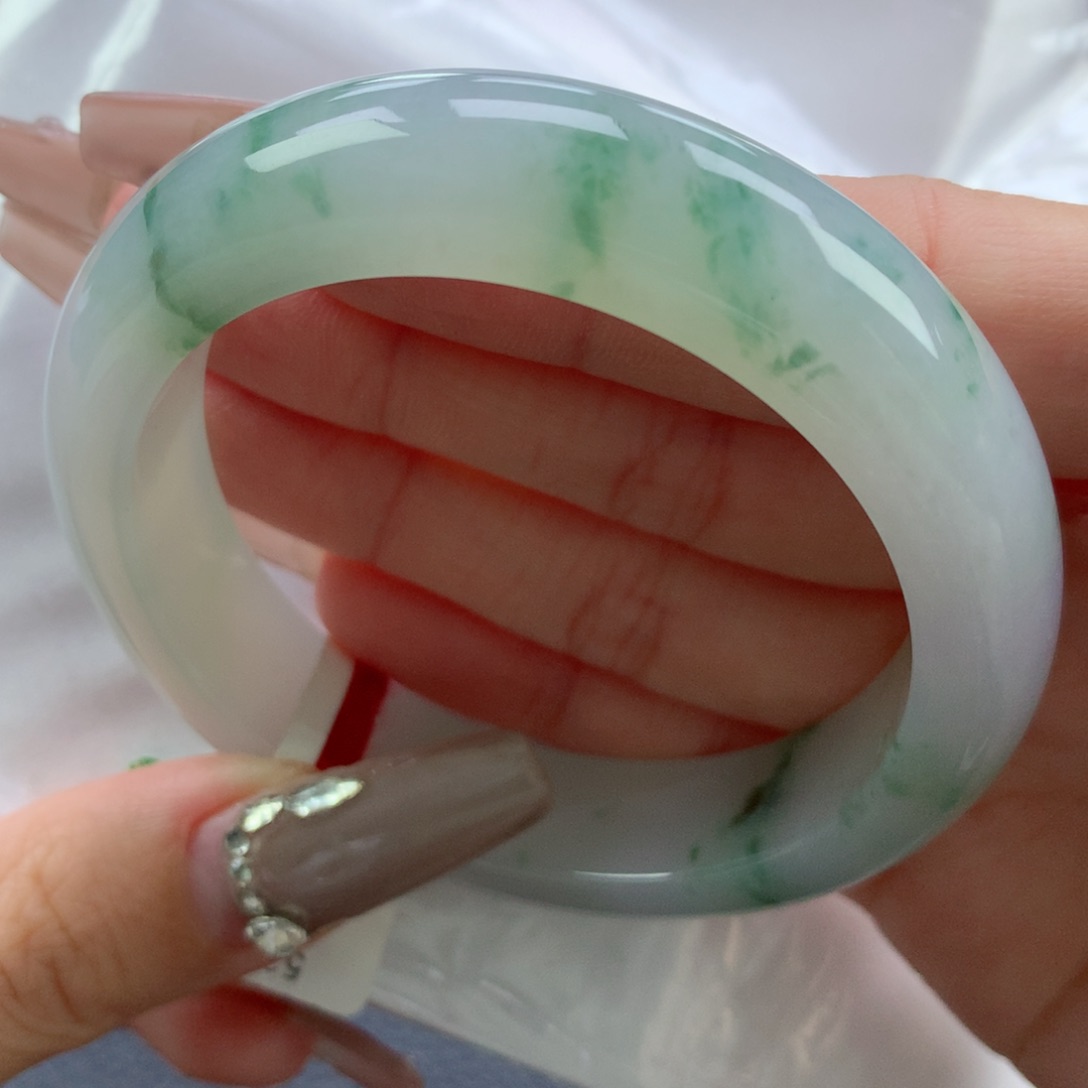 翡翠手镯未镶嵌53.5正圈