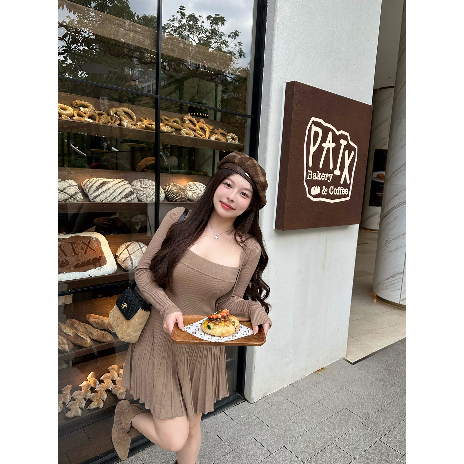 周白子 9/8 20:00 新品【咖啡因子套装】微胖开衫吊带裙女ZTAP3131