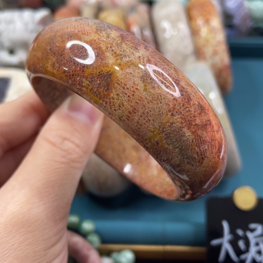 未镶嵌手镯硅化玉