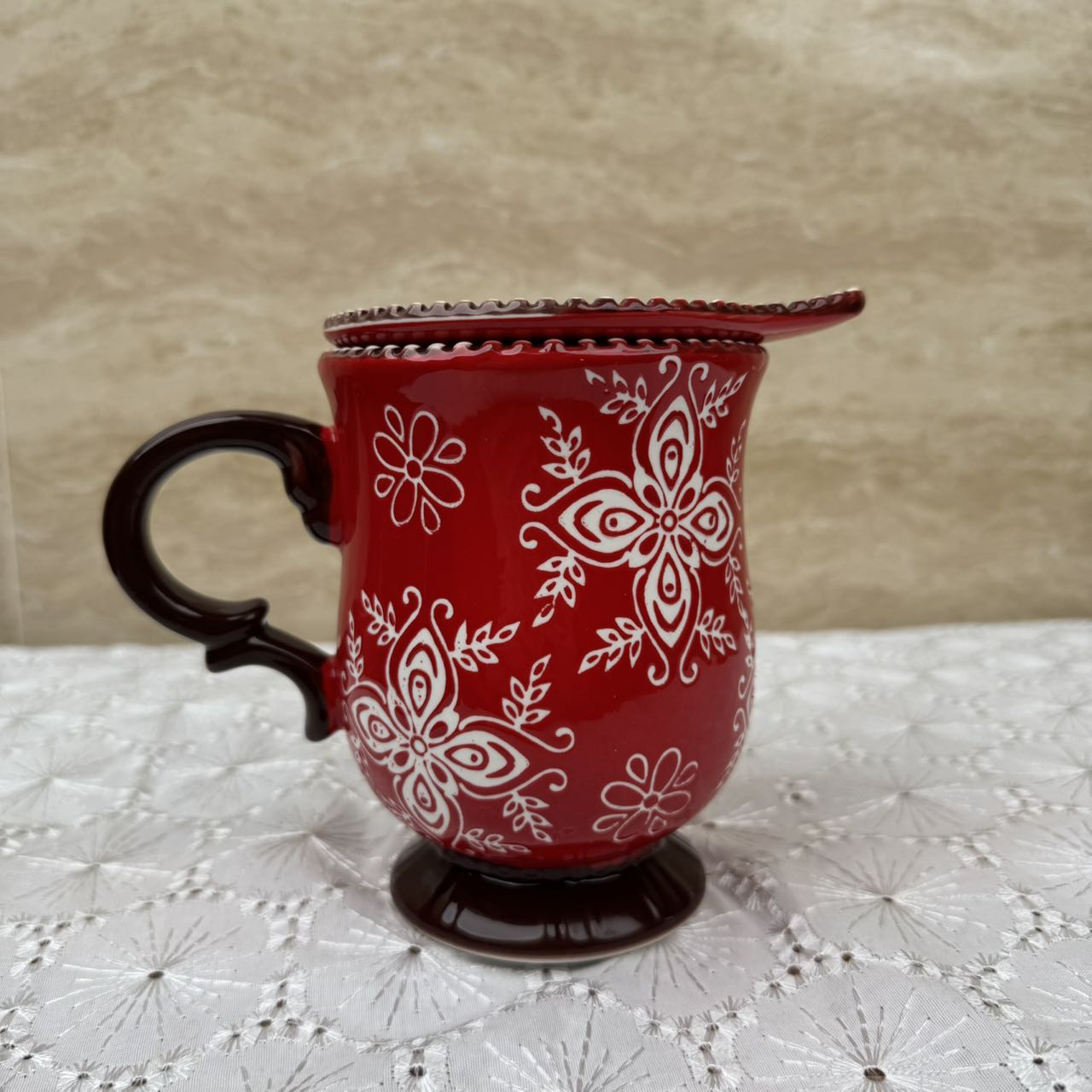 新疆包邮红色长青藤马克杯手工情侣创意