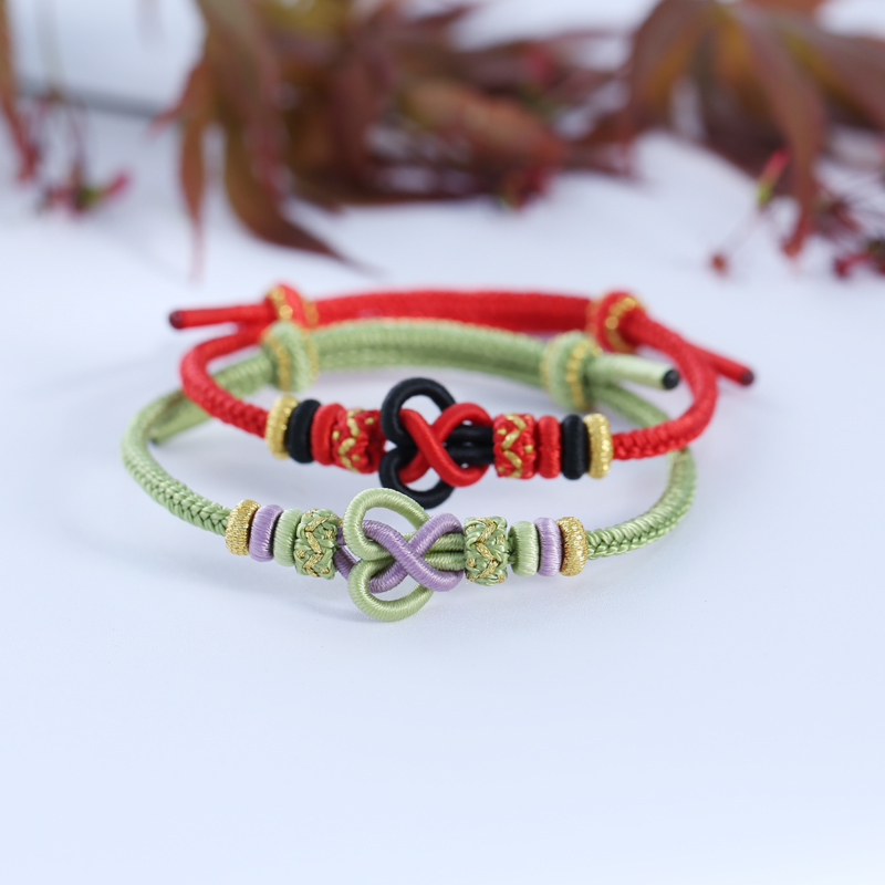 非金属布艺手链 米奇结手工编织手绳diy编绳情侣手链可拆卸可串珠