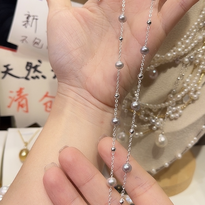 淡水珍珠颈饰合金