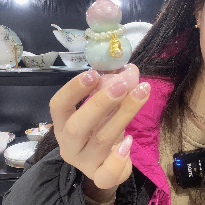 金属转转小葫芦粉色