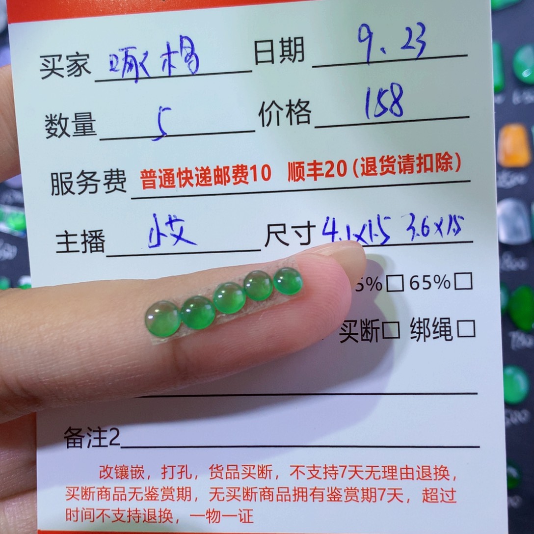 啄***i颈饰未镶嵌翡翠绿蛋面