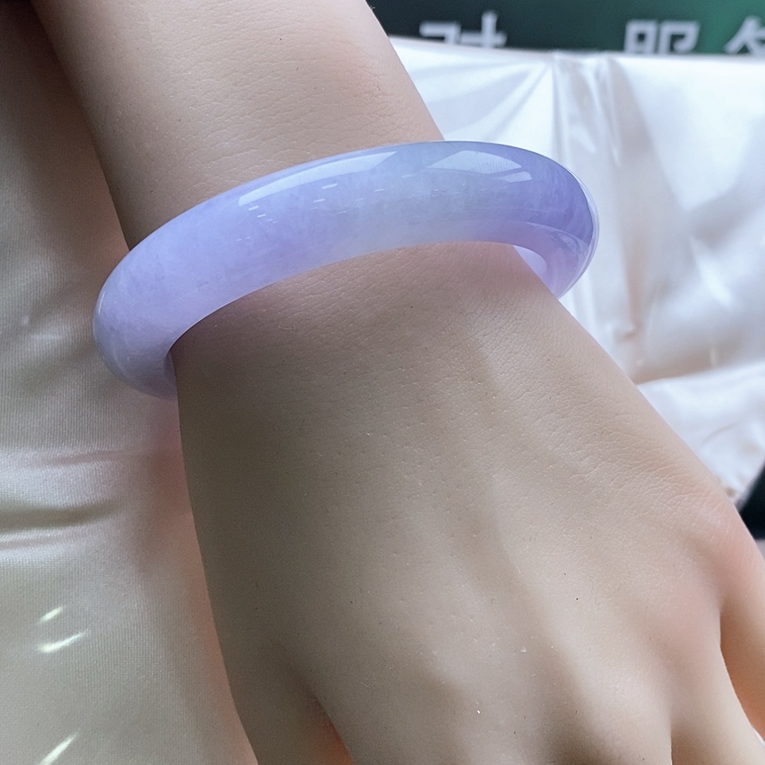 翡翠未镶嵌手镯紫罗兰