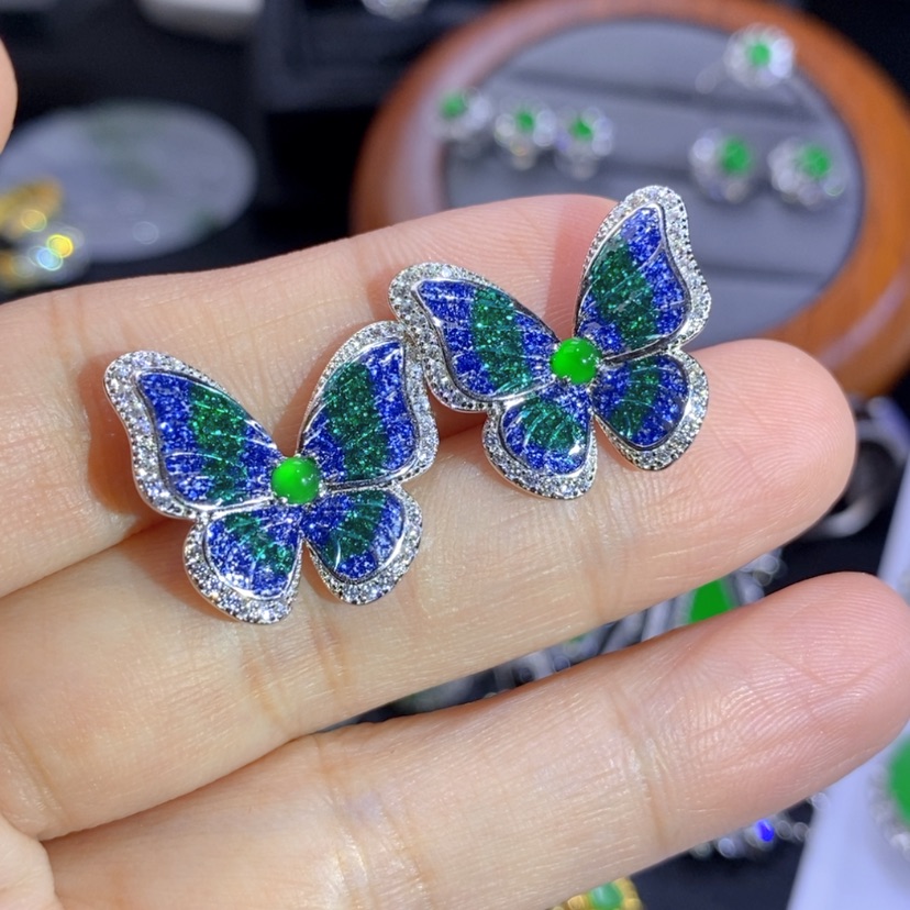 【闪购商品】翡翠挂件银S925镶嵌天然翡翠