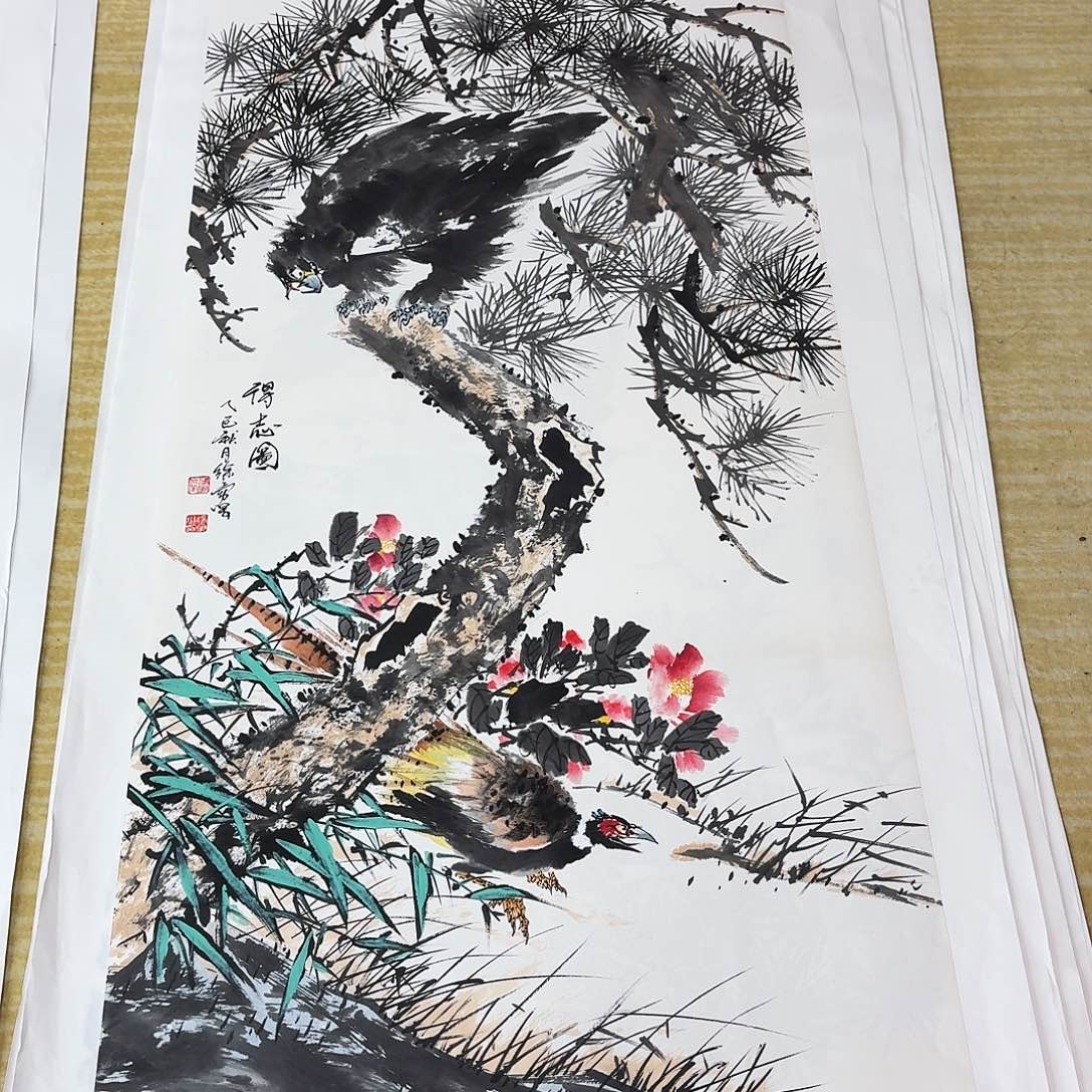小***哥国画四尺整纸手绘作品