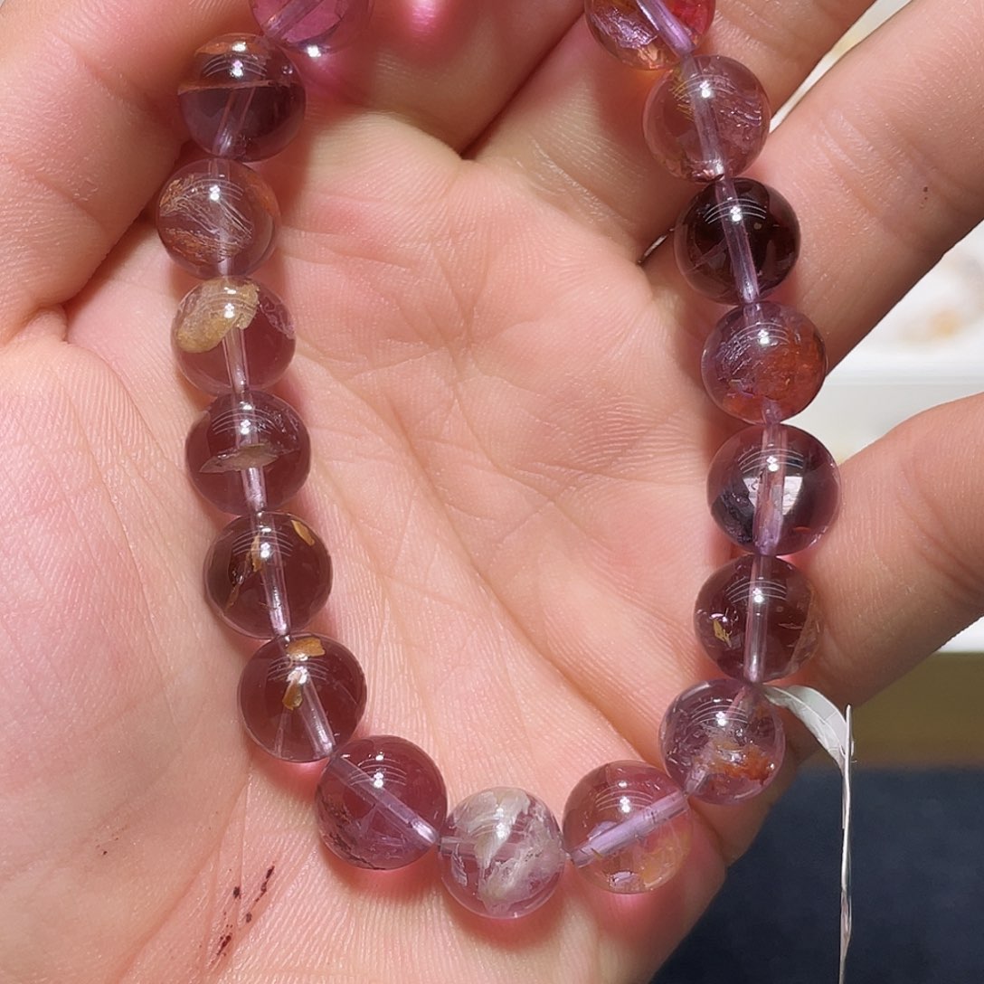水晶手链未镶嵌紫幽灵10.4