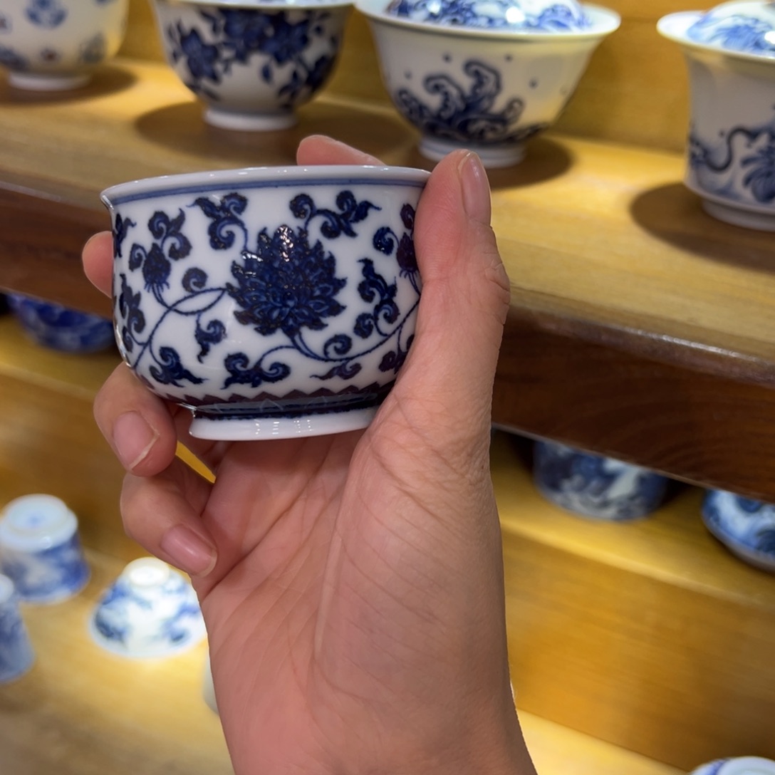 杯子缠枝炉式杯纯手工