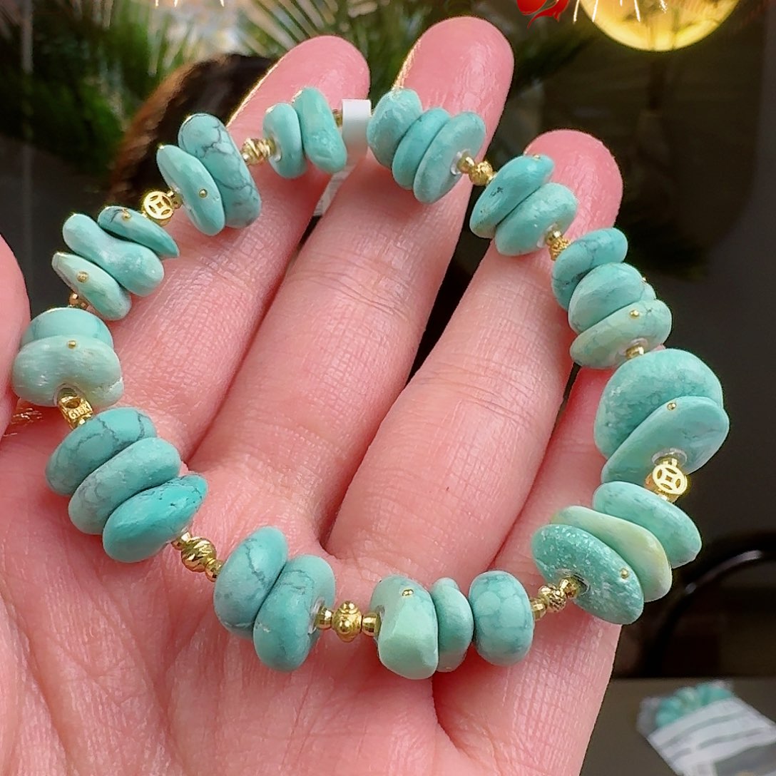 绿松石珠宝奇石18K金镶嵌