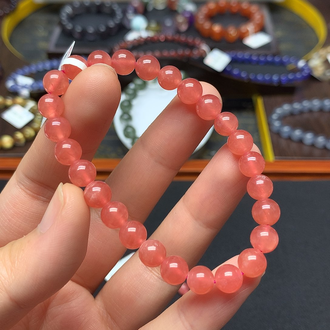 菱锰矿（红纹石）手串未镶嵌