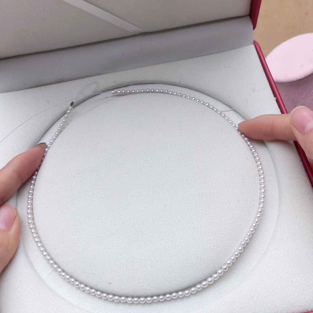 淡水珍珠银S925镶嵌颈饰3-3.5