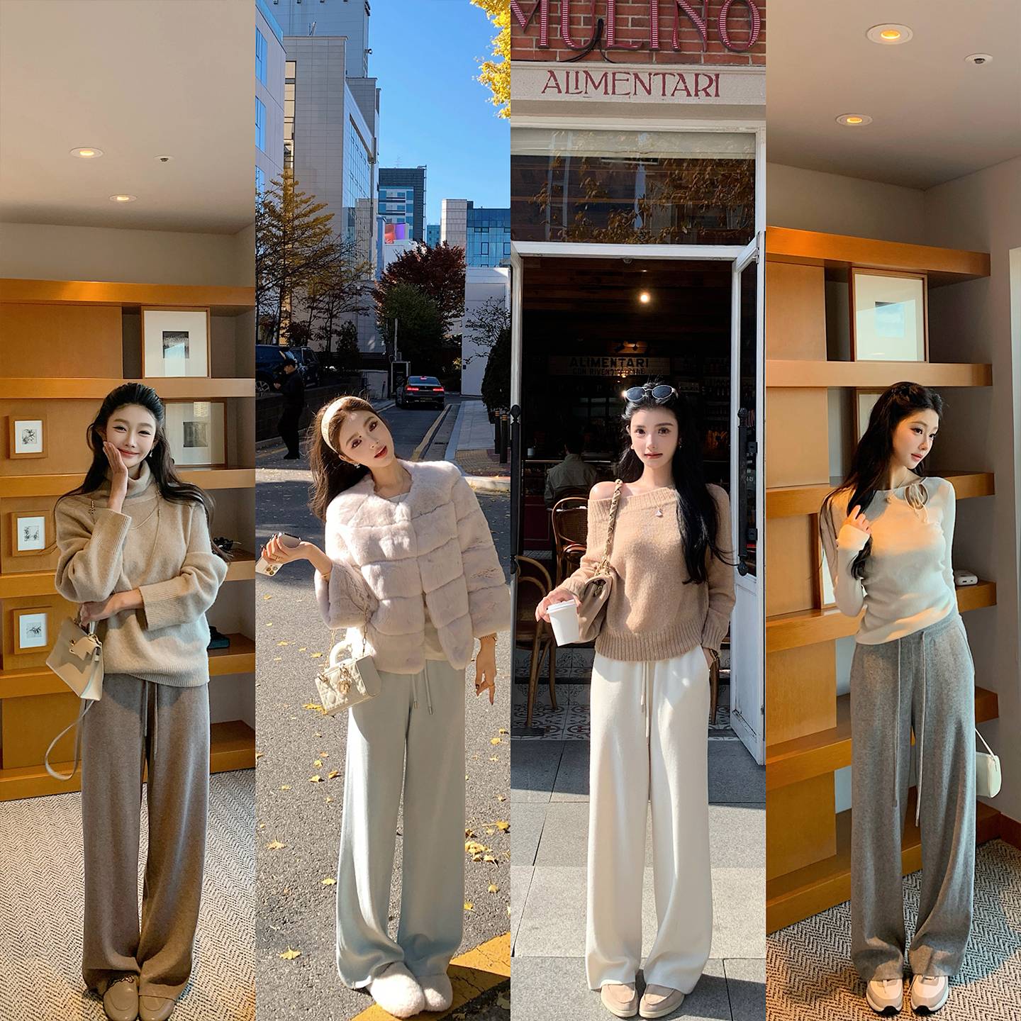 “懒人糯米裤”软糯亲肤100羊毛 主推必入显瘦细腻高弹抽绳休闲裤