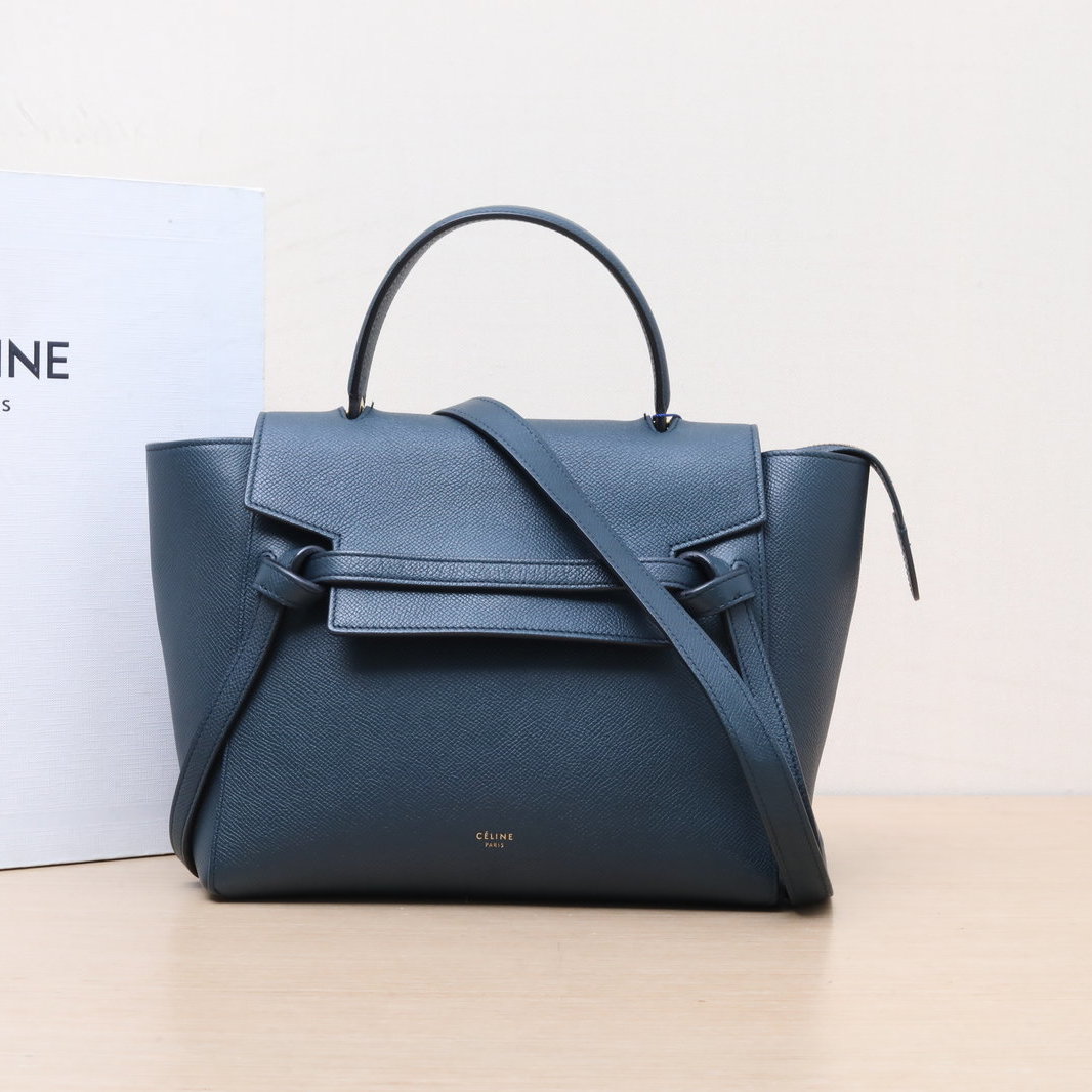 99新 Celine/思琳 小花Jerry活动Belt 鲶鱼包 Micro 24 绿 金扣 