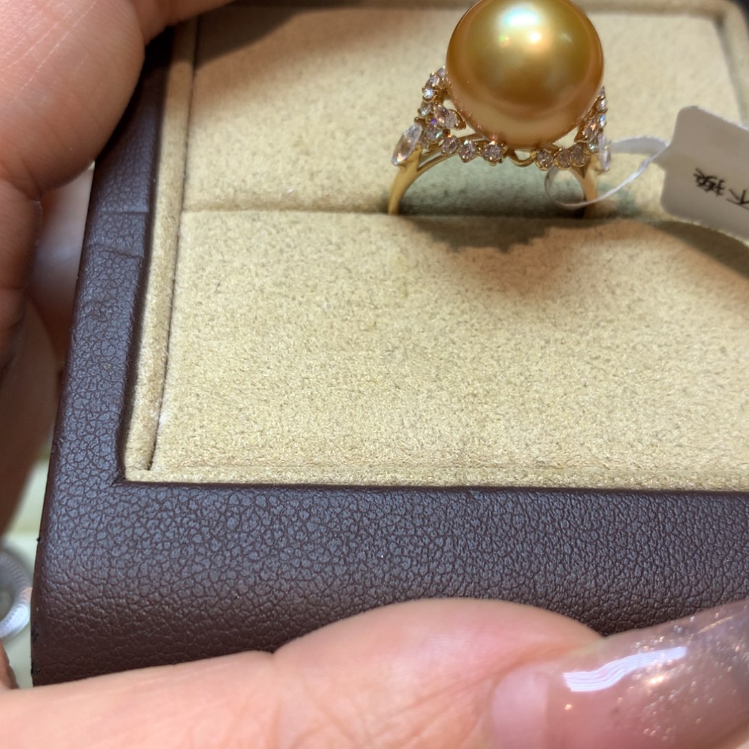 海水珍珠戒指14K金镶嵌