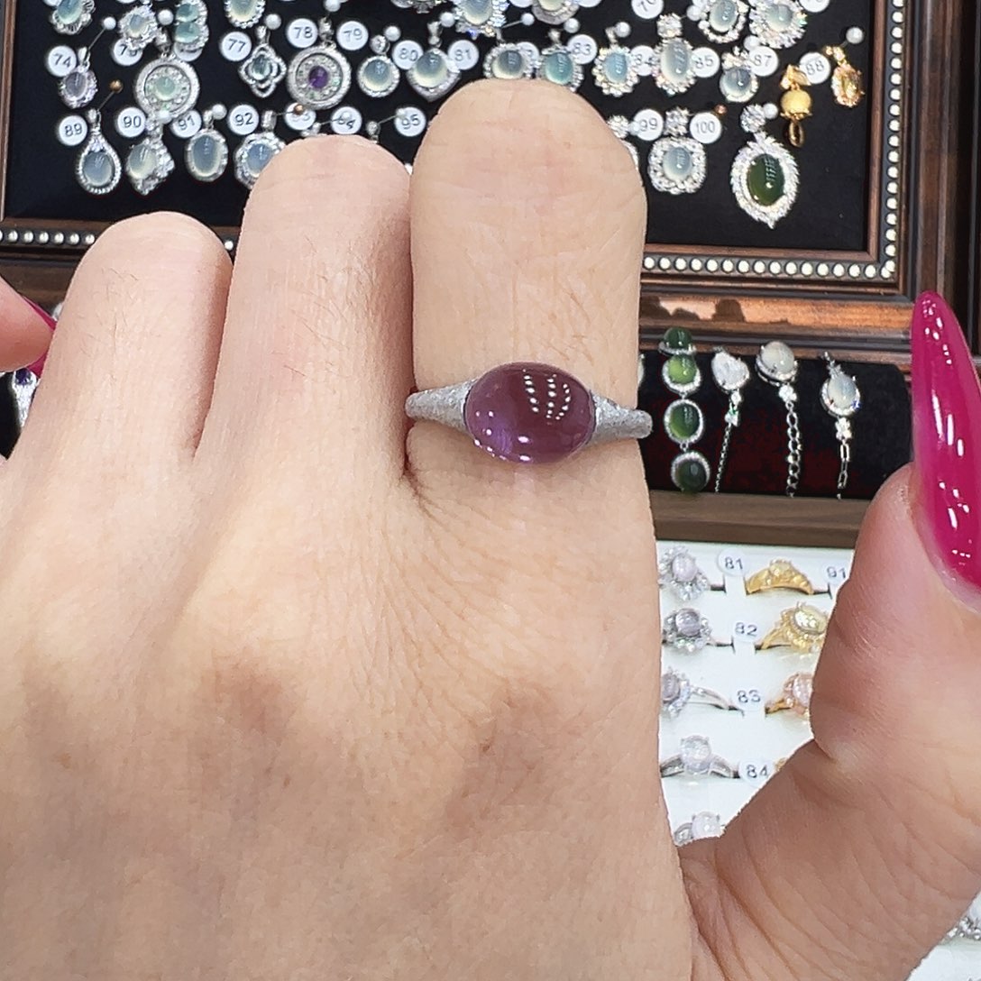 戒指烟晶银S925镶嵌