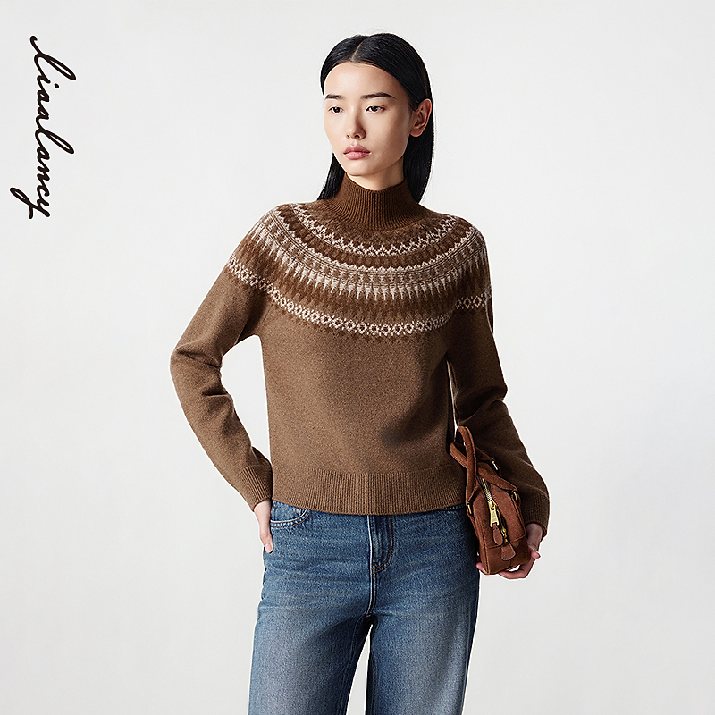 朗姿冬季新款毛针织衫