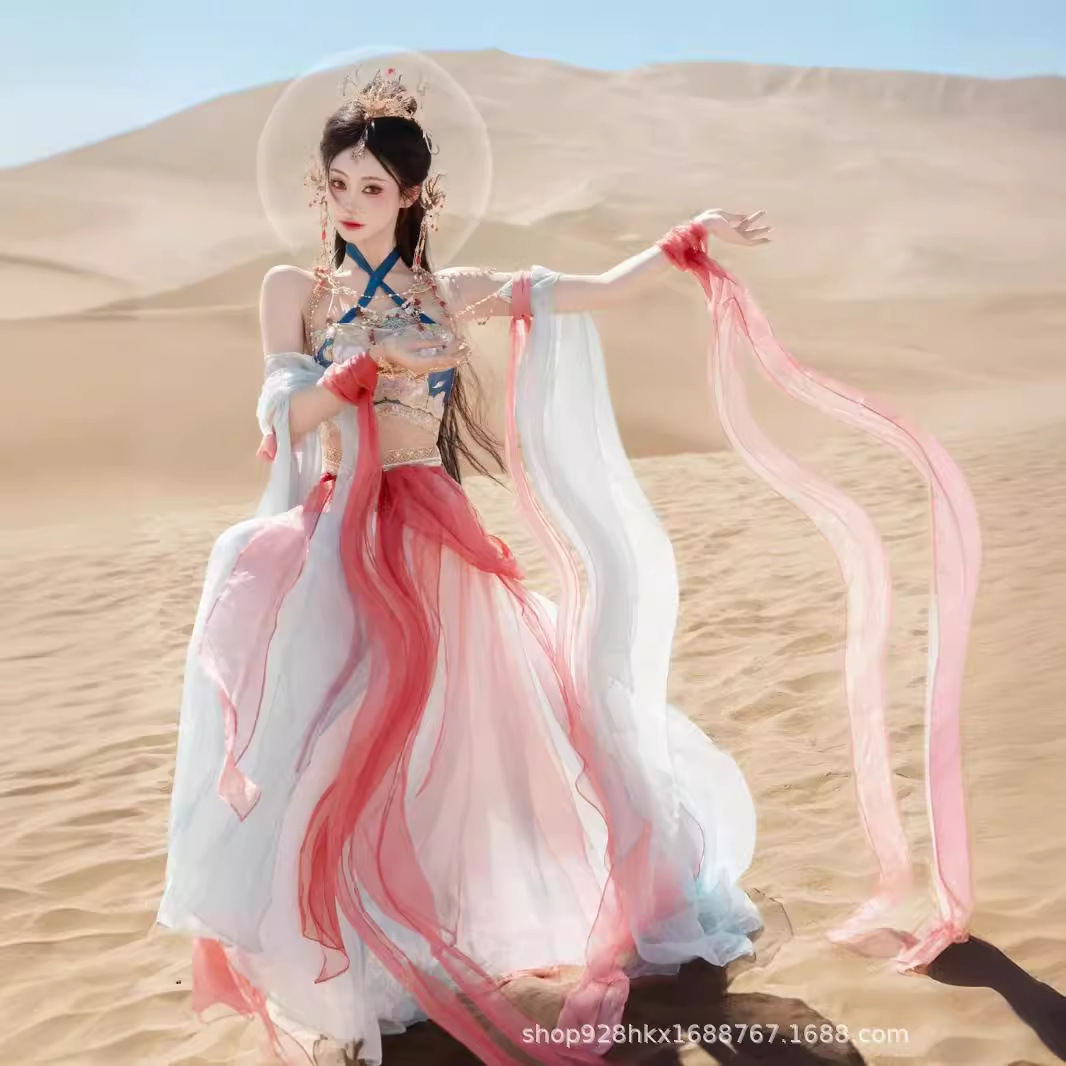 DouPB轻奢原创敦煌飞天汉服女异域风情大漠西域公主长月烬明同款