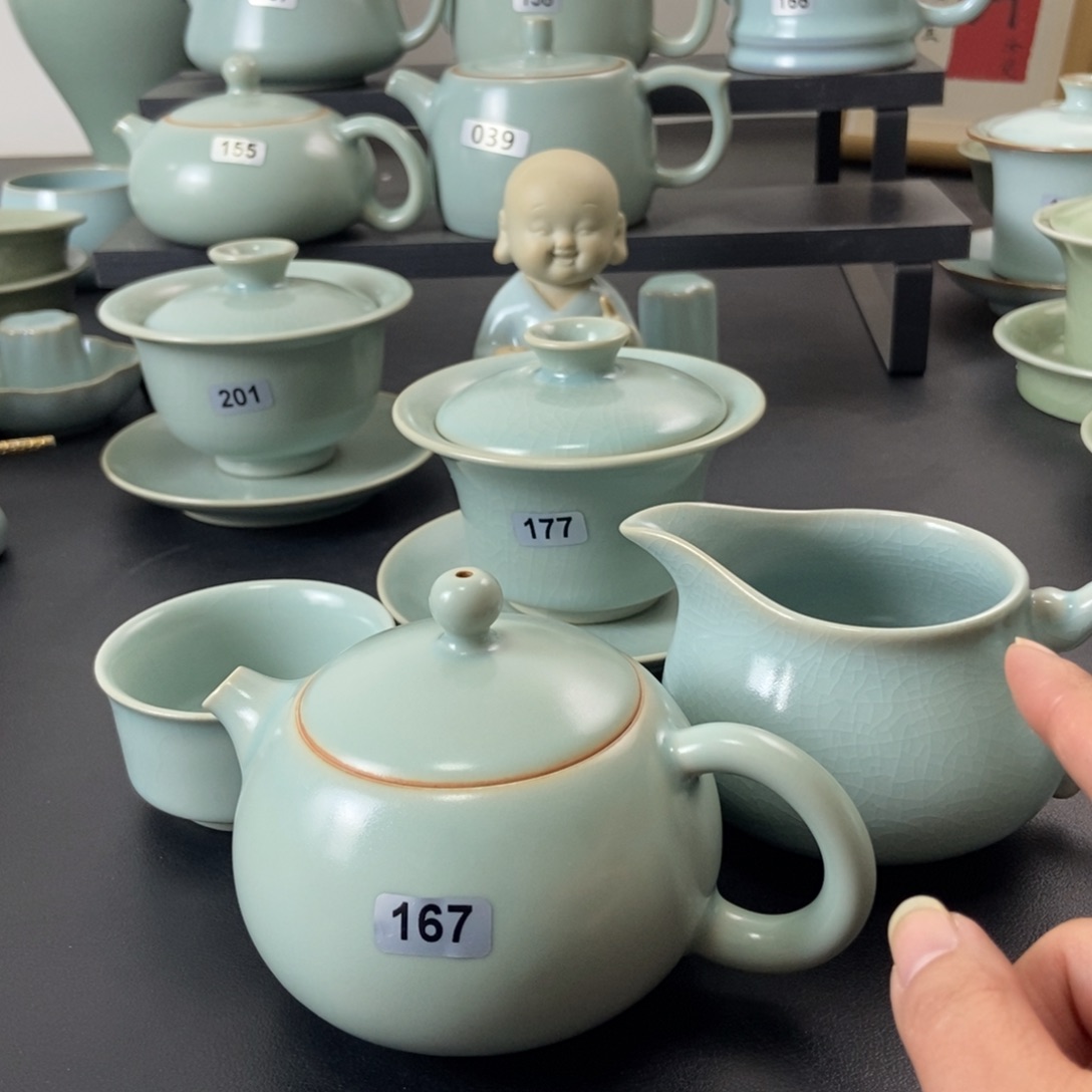 ，***天仿古壶盖碗杯子6个微瑕公道