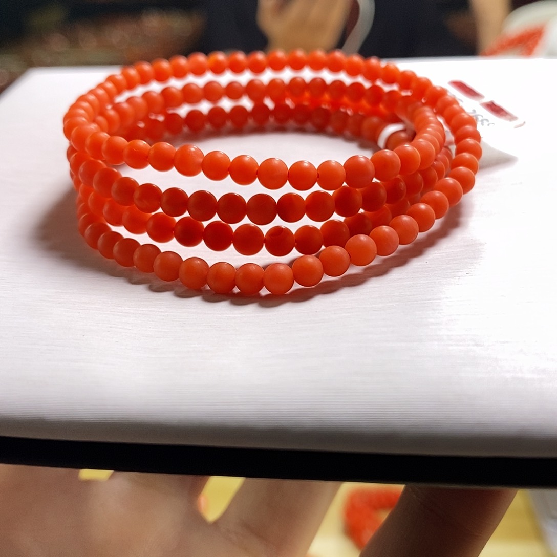 【小刘南红】保山南红杨家山一级活动款珠链4mm+  多样性发一