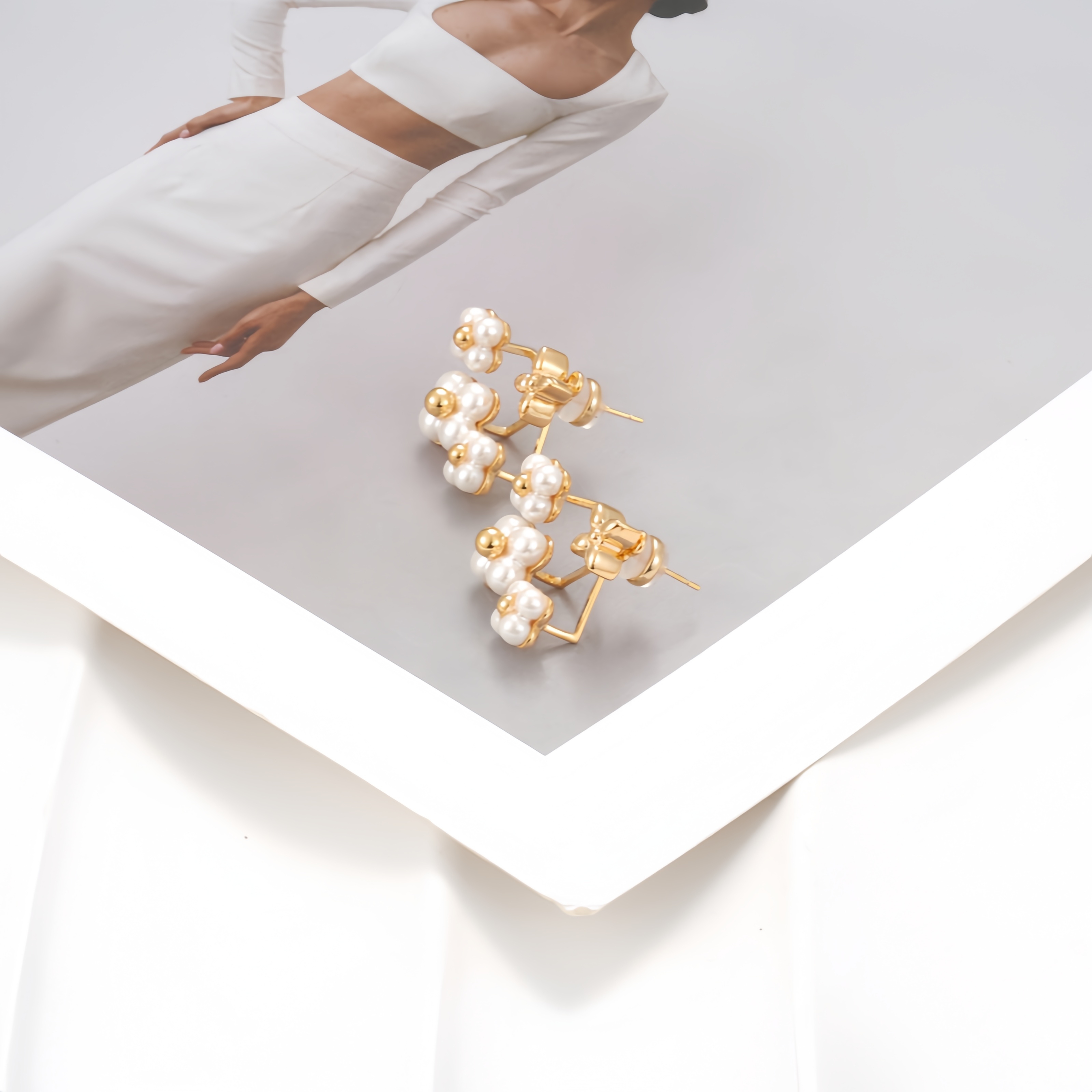 铜合金仿珍珠耳饰 耳环0445