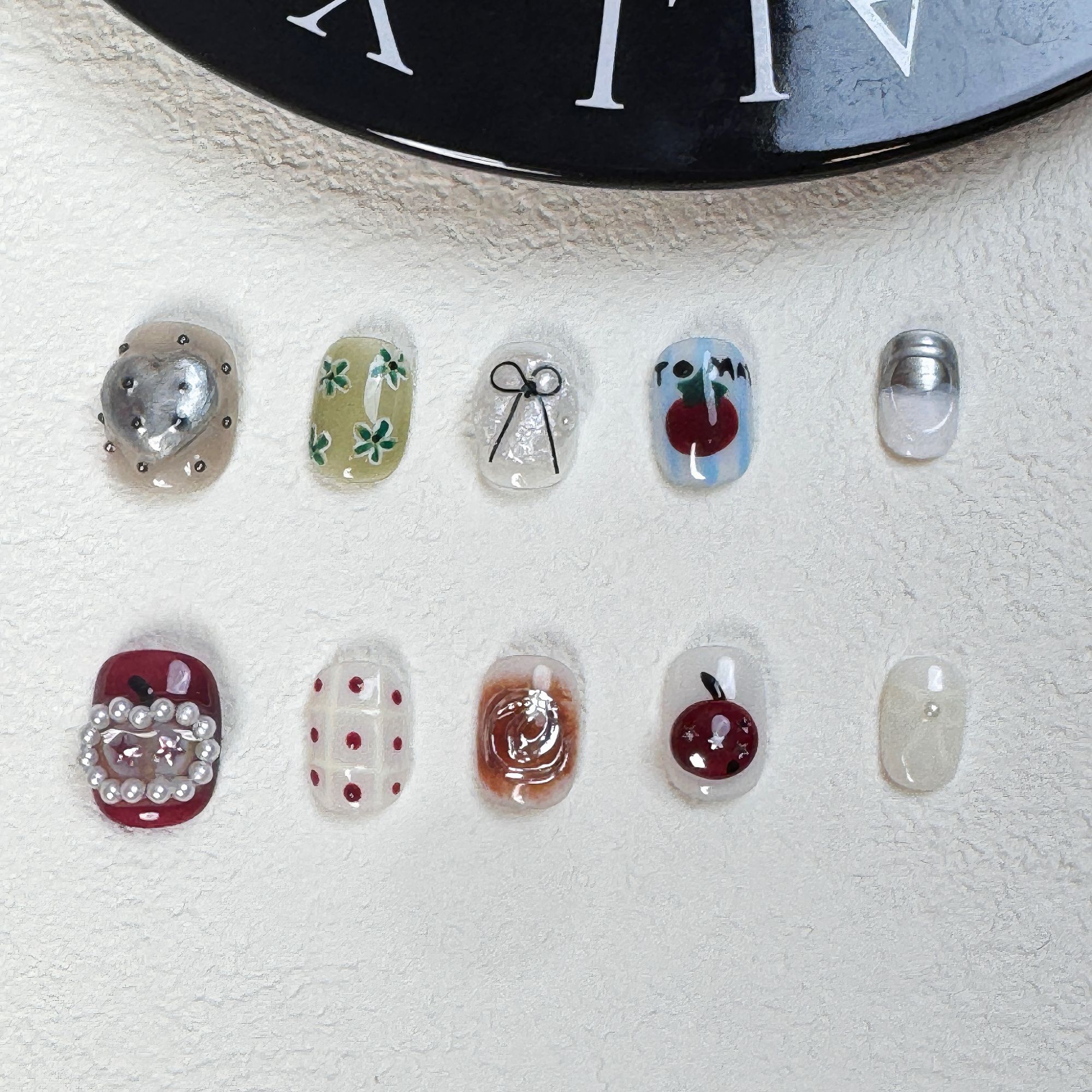 【小苹果】新年圣诞款纯手工法式精致红色显白重工立体穿戴甲