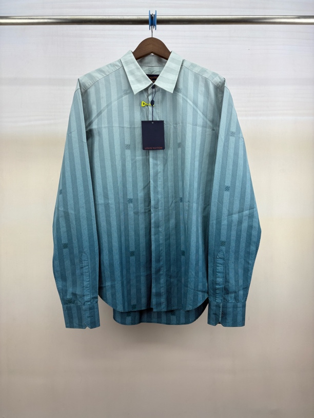 未使用 LouisVuitton/路易威登 棋盘格渐变衬衫/XXL码/M1140