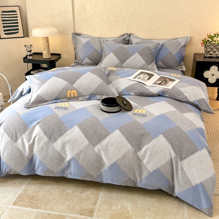 新款斜纹棉磨毛四件套纯棉全棉面料加厚床单被套简约亲肤床上套件