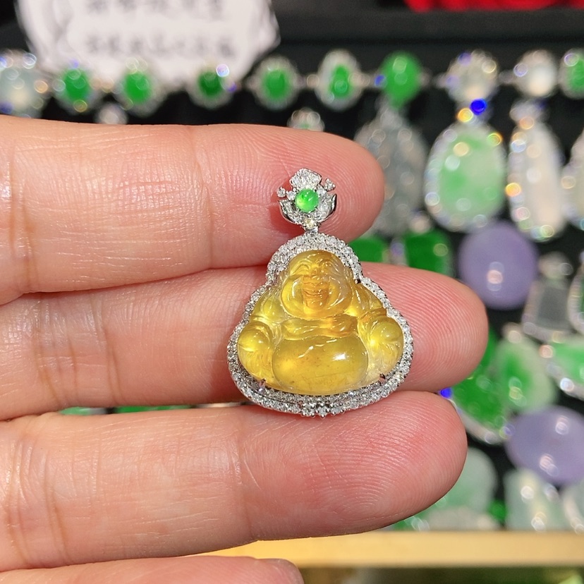 【闪购商品】颈饰18K金镶嵌翡翠天然翡翠