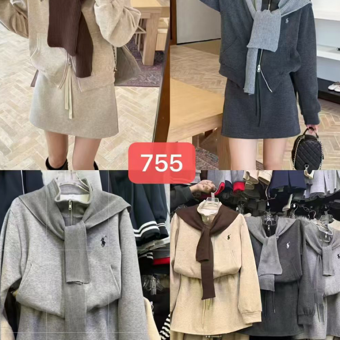 韩版时尚套装女秋冬新款上衣外套+披肩+半身裙小众三件套