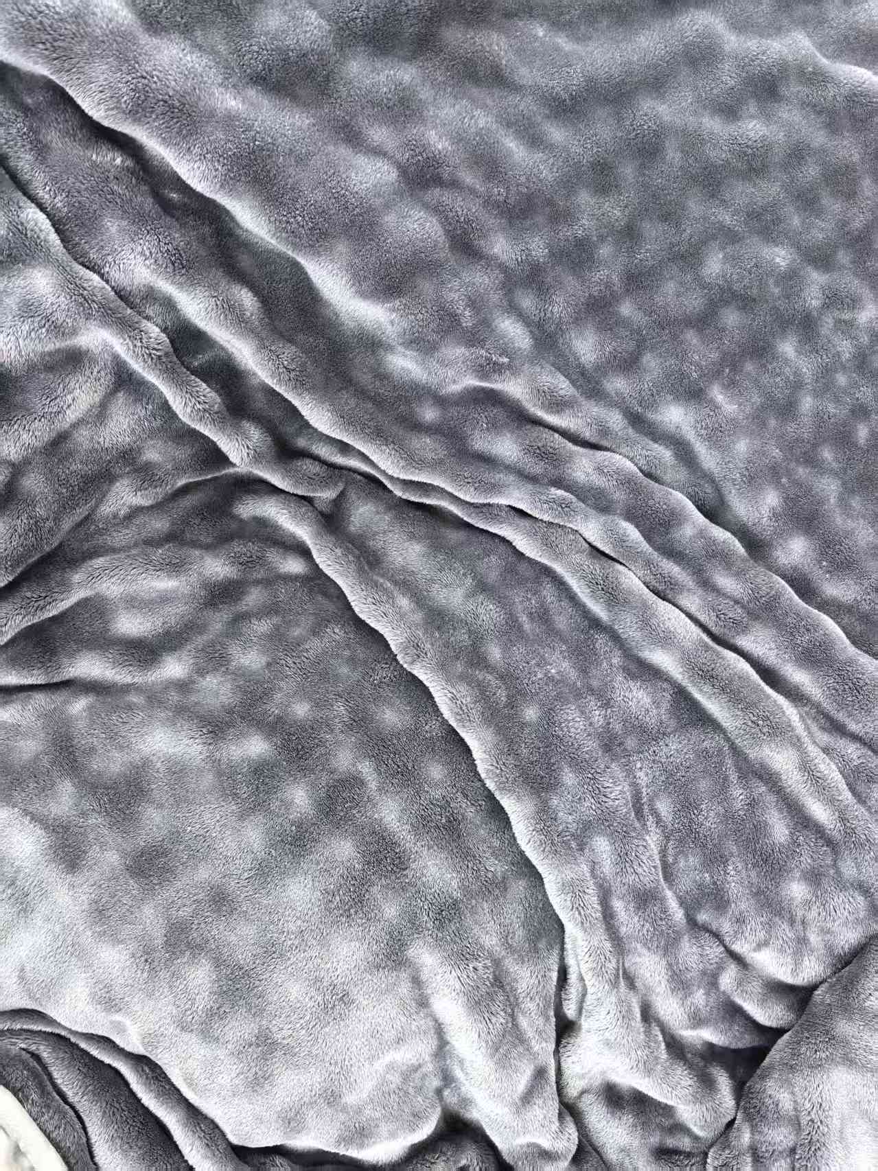 【灰色】牛奶绒双人加大加厚毛毯被子