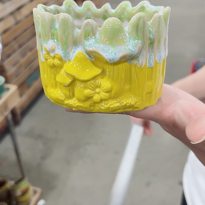 有孔.凑满10元发货多肉陶瓷花盆！