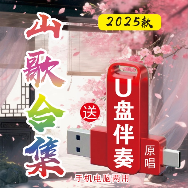 2025年云贵川山歌送U盘伴奏山歌初学者入门零基础唱山歌纸张本册
