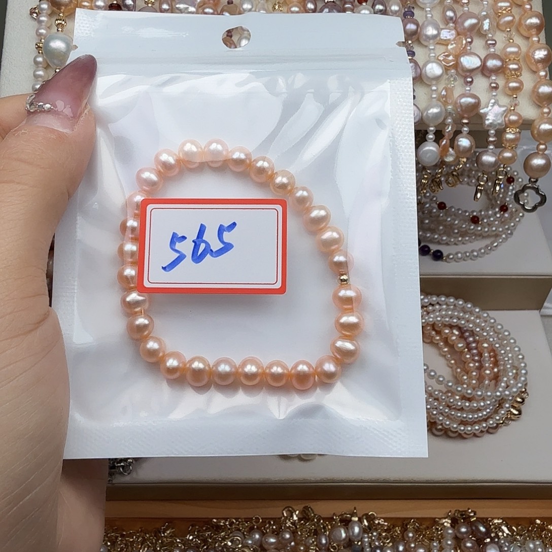 星***多淡水珍珠手绳钛钢