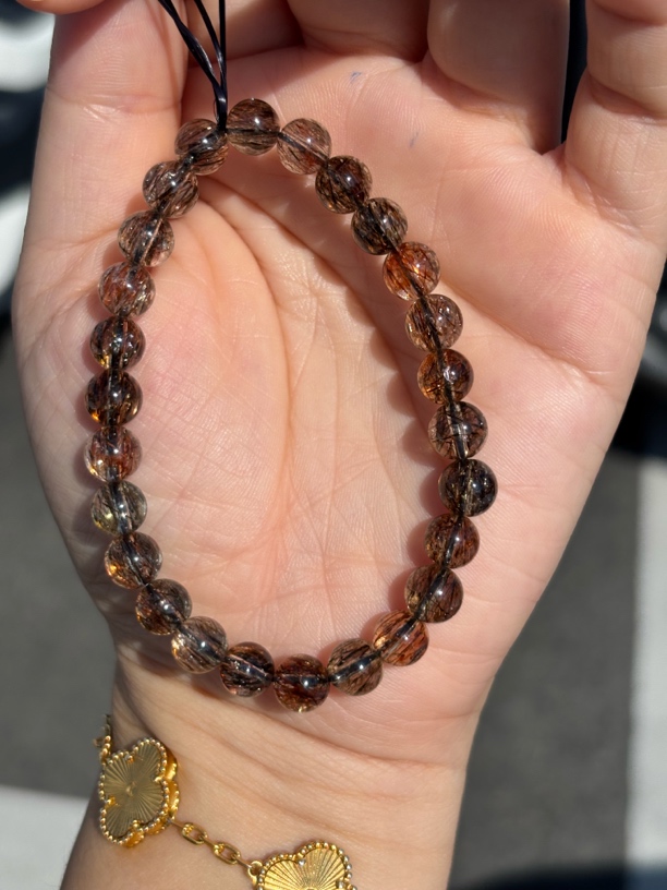天然黑金超七水晶手串双轮骨干招米直播间扣数专拍请勿乱拍