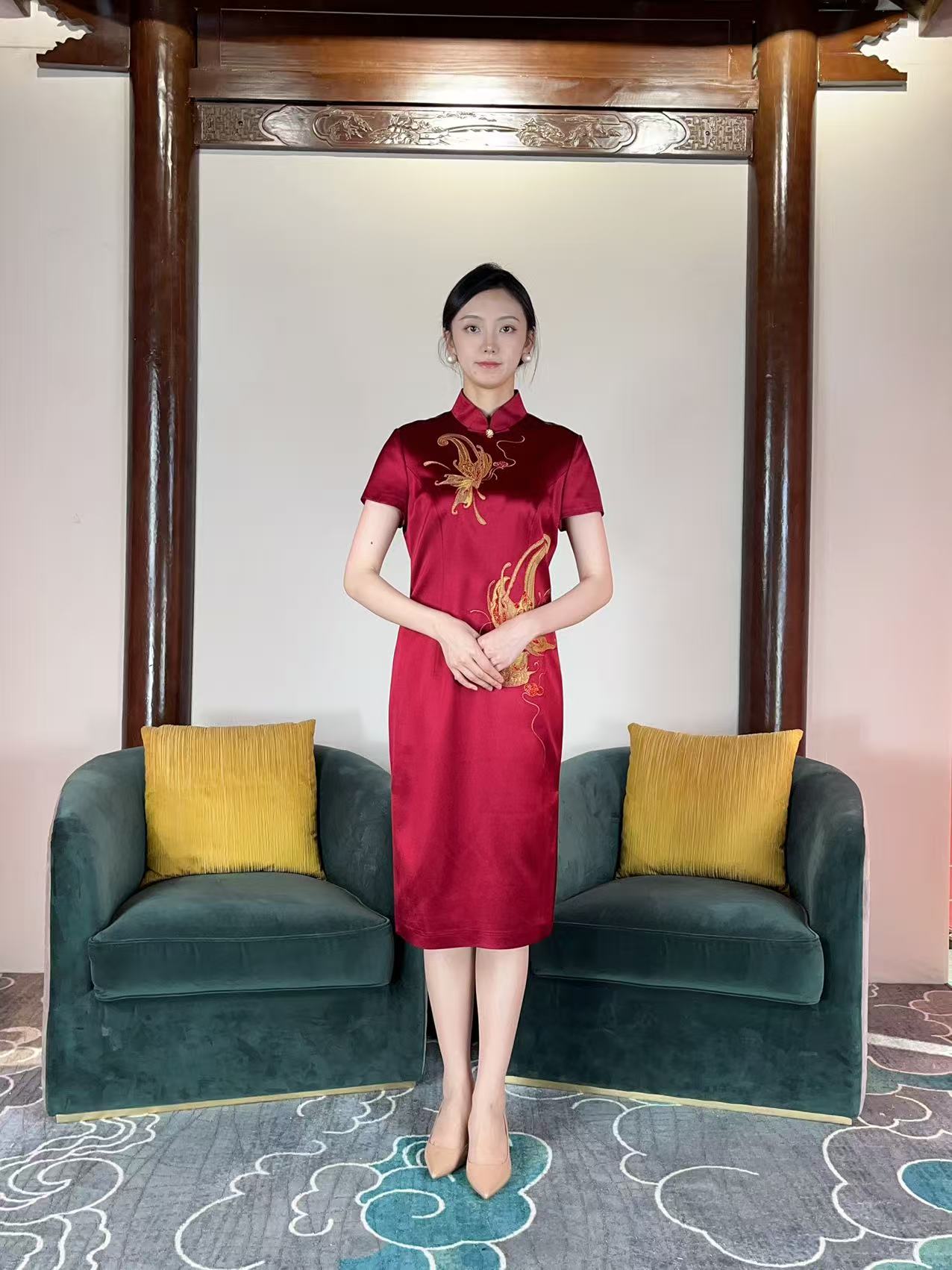 懿菲旗袍(蝶恋情花)YF22263550-3460