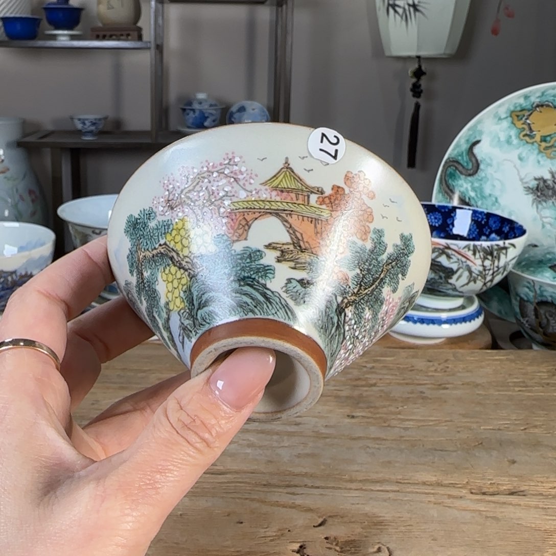 杯景德镇陶瓷柴烧多人