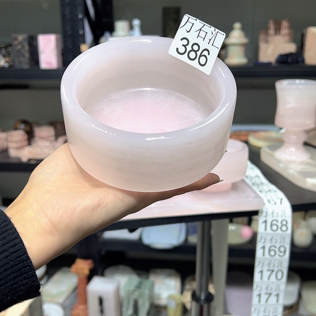 A***了石材386粉玉沙拉碗