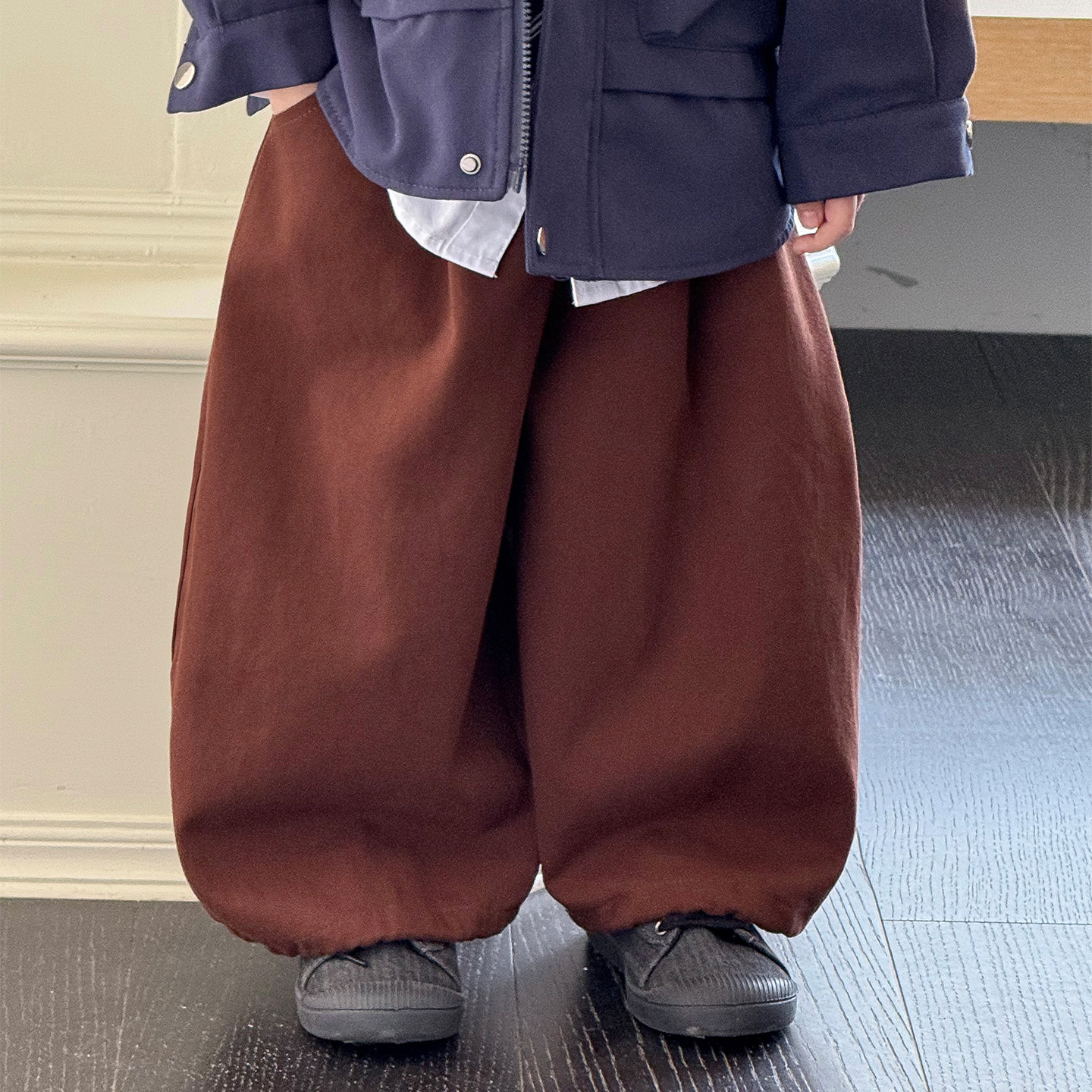 【小童】虾酱麻麻男童纯棉裤子春秋装2025新款宝宝阔腿儿童休闲裤